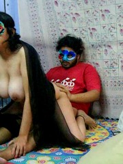 Horny indian dude in a mask pounding hard hot chick in transparent gown